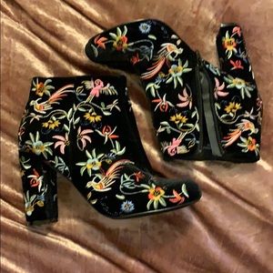 Embroidered booties